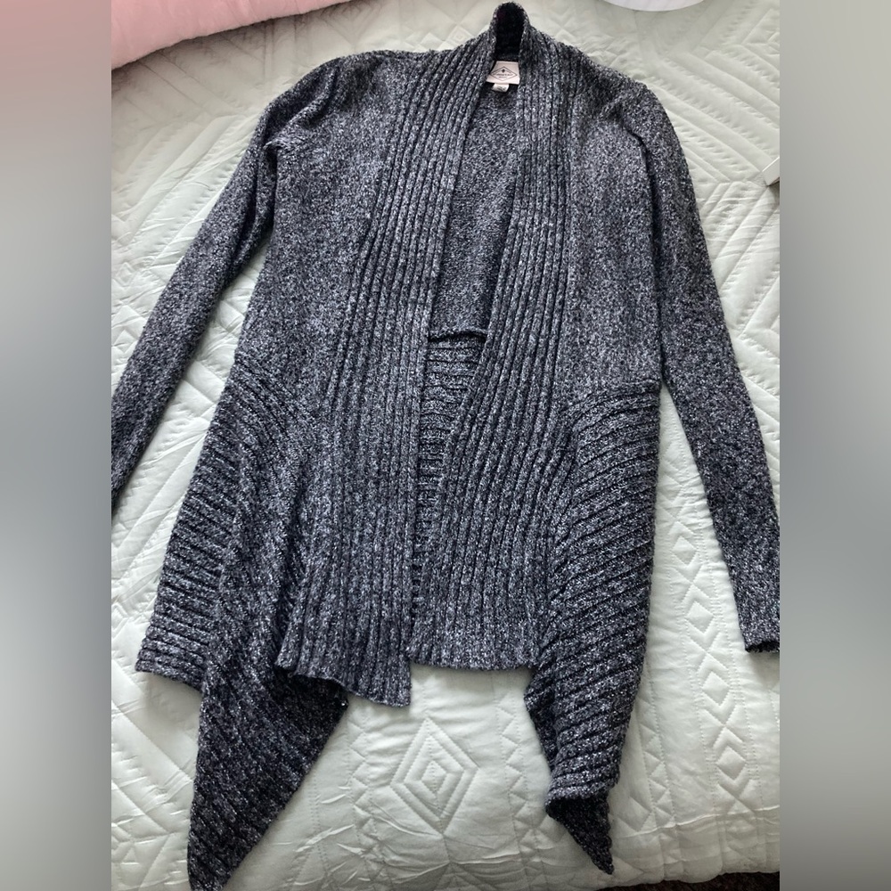 St. John's Bay Charcoal Open Front Cardigan